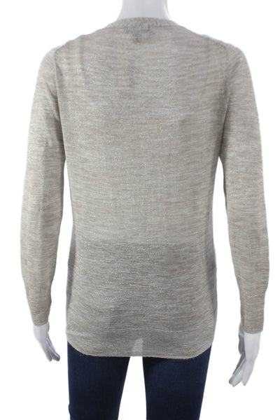 J Crew Women Beige V Neck Cardigan 70% Viscose Long Sleeve Size XS