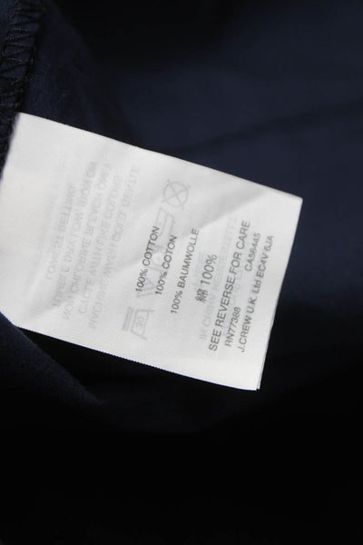 J Crew Women Shift Dress Blue Cotton Short Sleeve Lace Up Round Neck Size PS