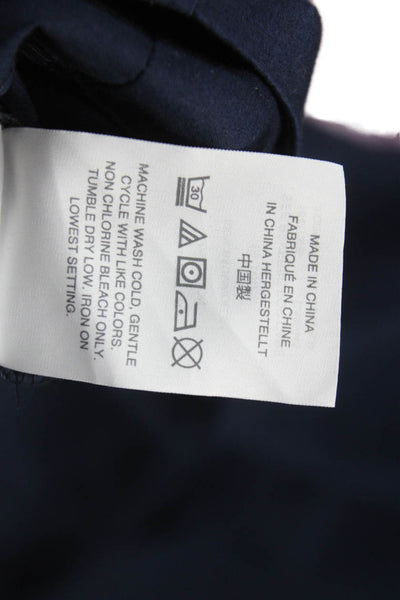 J Crew Women Shift Dress Blue Cotton Short Sleeve Lace Up Round Neck Size PS