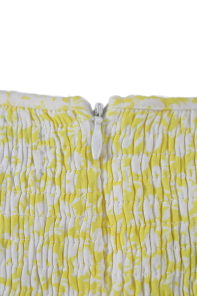 Lost + Wander Womens A-Line Yellow Floral Square Neck Short Sleeve Dress Size S