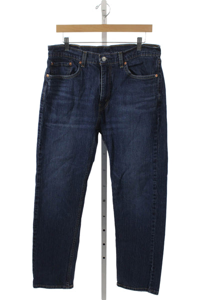 Levis Mens Straight Blue Cotton Jeans Zip Fly Size 35
