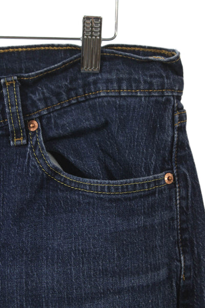 Levis Mens Straight Blue Cotton Jeans Zip Fly Size 35