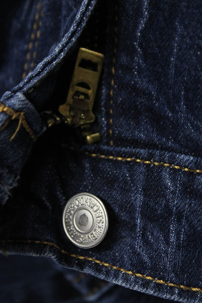 Levis Mens Straight Blue Cotton Jeans Zip Fly Size 35
