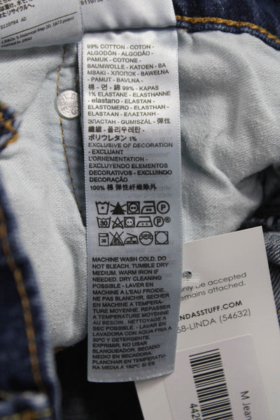 Levis Mens Straight Blue Cotton Jeans Zip Fly Size 35