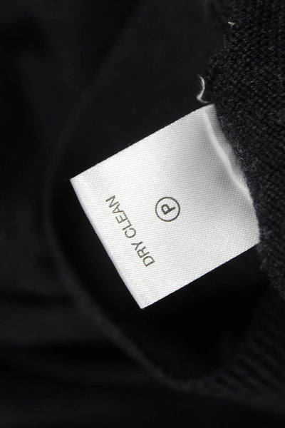 Raffi Mens Collared Merino Wool Pullover Sweater Gray Long Sleeve Size M