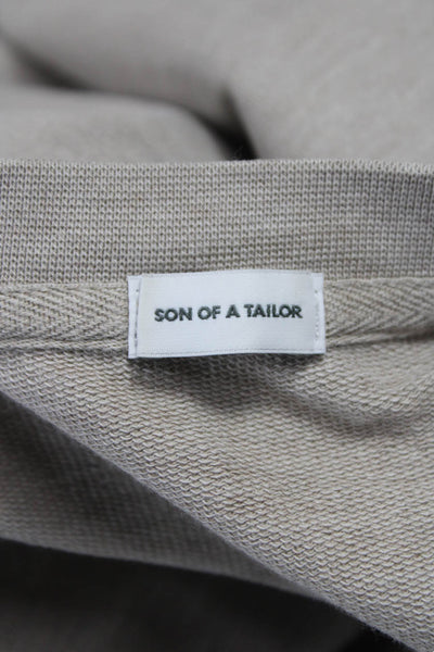 Son Of A Tailor Men Pullover Sweatshirt Crew Neck Beige Long Sleeve Size M