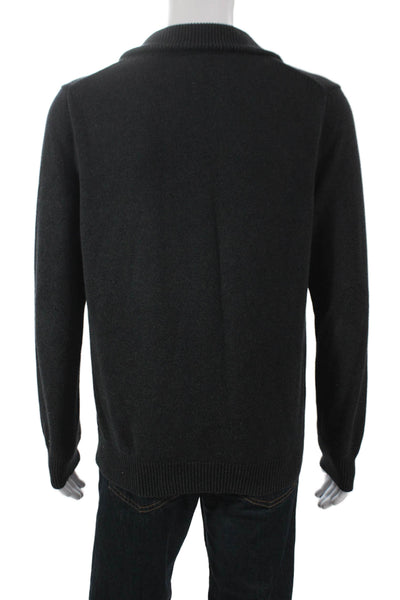 J Crew Mens Gray Cotton Mock Neck Pullover Sweater Long Sleeve Size M