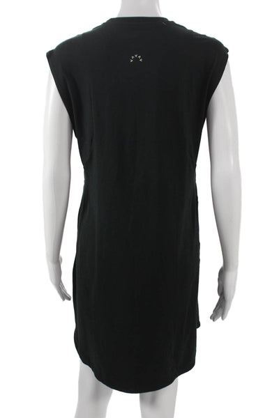 Varley Womens T Shirt Dress Black Sleeveless Round Neck Mid Calf Size S