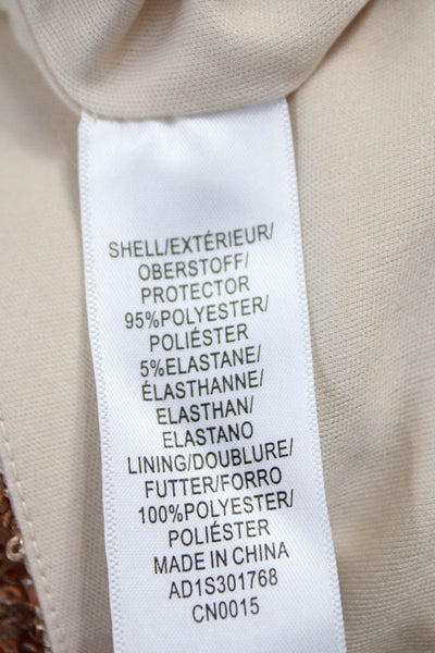 Adrianna Papell Womens Gold Pencil Skirt Polyester Knee Length Size M