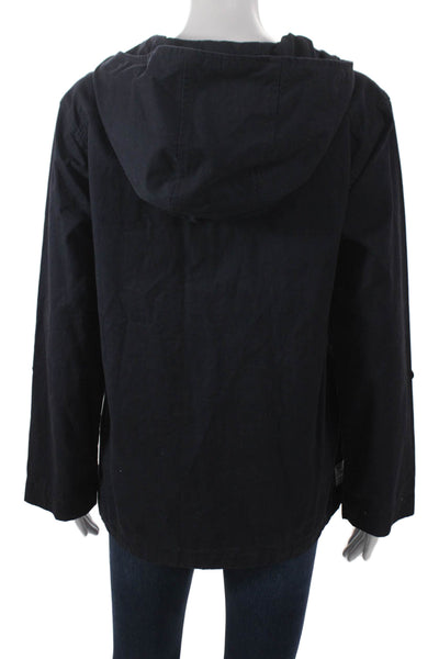 Joules Womens Anorak Jacket Blue Cotton Collared Button Long Sleeve Size 4