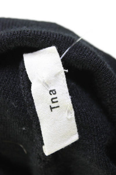 TNA Womens Pom-Pom Detail Beanie Hat Solid Black Size One Size