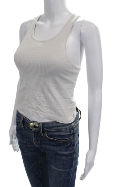 Lululemon Womens Ribbed Padded Racerback Active Tank Top Beige Size XS