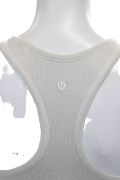 Lululemon Womens Ribbed Padded Racerback Active Tank Top Beige Size XS