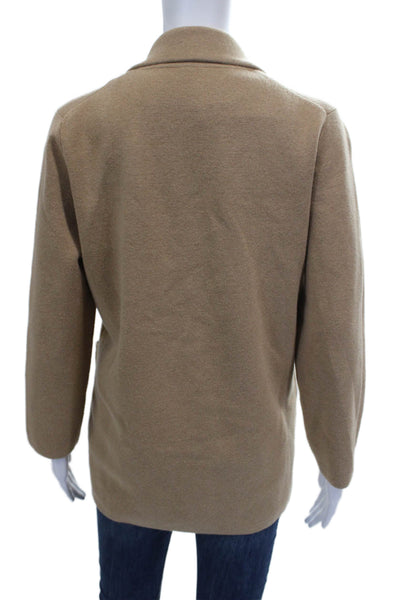 J Crew Womens Cardigan Beige Cotton Collared Button Long Sleeve Size XS