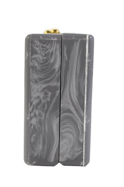 Aerin x Edie Parker Womens Marble Rose Print Clutch Handbag Gray
