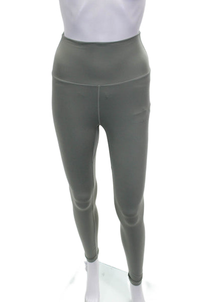 Varley Women Ankle Leggings Solid Green Polyester Size XS