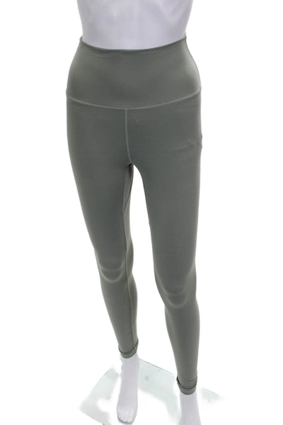 Varley Women Ankle Leggings Solid Green Polyester Size XS