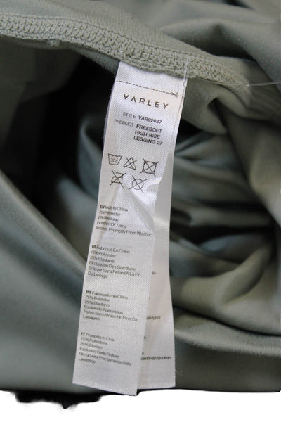 Varley Women Ankle Leggings Solid Green Polyester Size XS