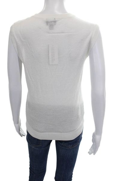 INC International Concepts Women Basic White Tank Sweater Size XS