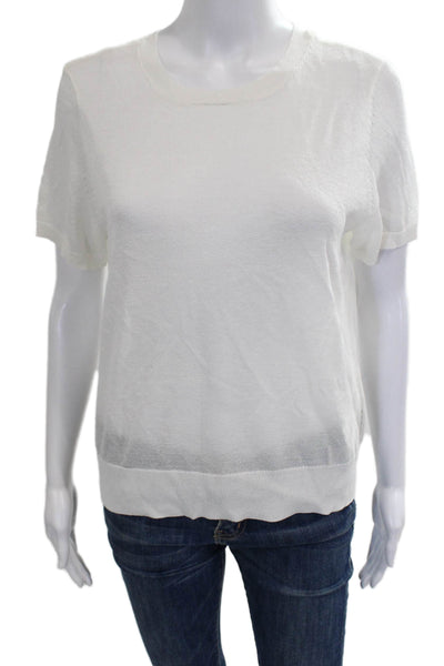 INC International Concepts Women White Pullover Sweater Crew Neck Size L