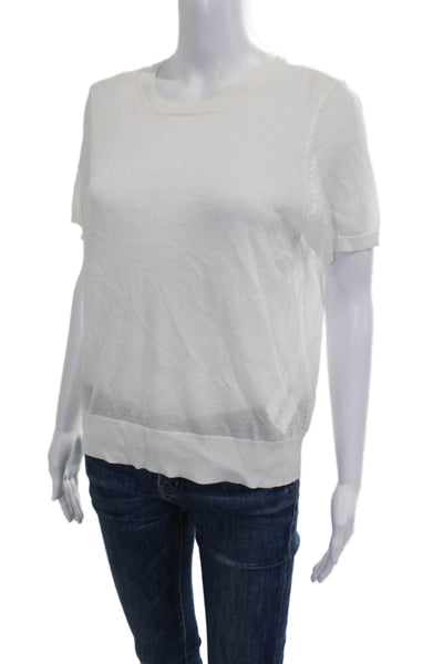 INC International Concepts Women White Pullover Sweater Crew Neck Size L
