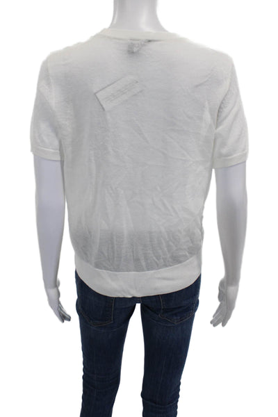 INC International Concepts Women White Pullover Sweater Crew Neck Size L