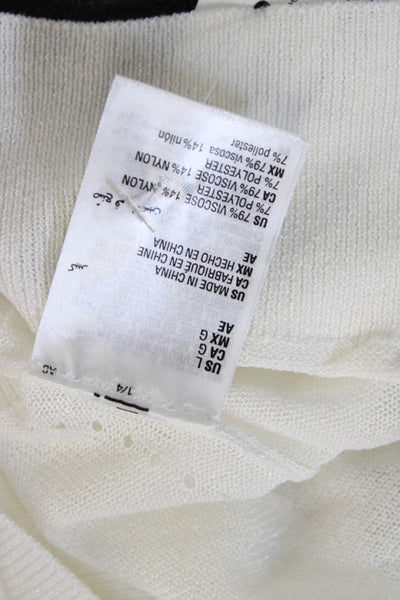 INC International Concepts Women White Pullover Sweater Crew Neck Size L