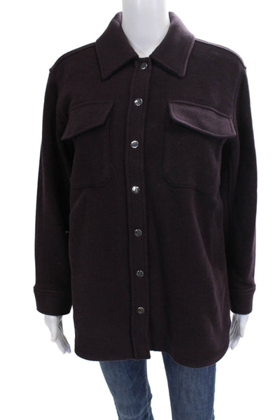 & Other Stories Women Purple Wool Button Basic Jacket Size 0