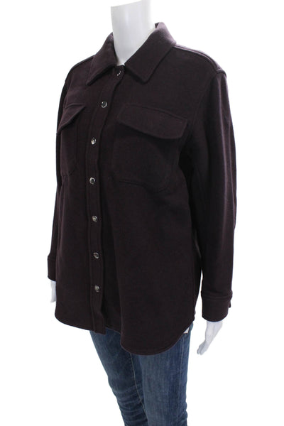 & Other Stories Women Purple Wool Button Basic Jacket Size 0