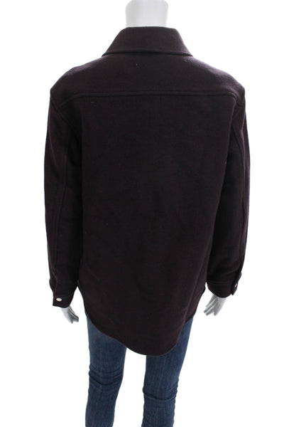 & Other Stories Women Purple Wool Button Basic Jacket Size 0