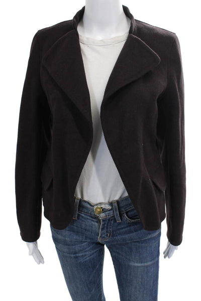 +J Womens Basic Wool Jacket Brown Long Sleeve Size XS