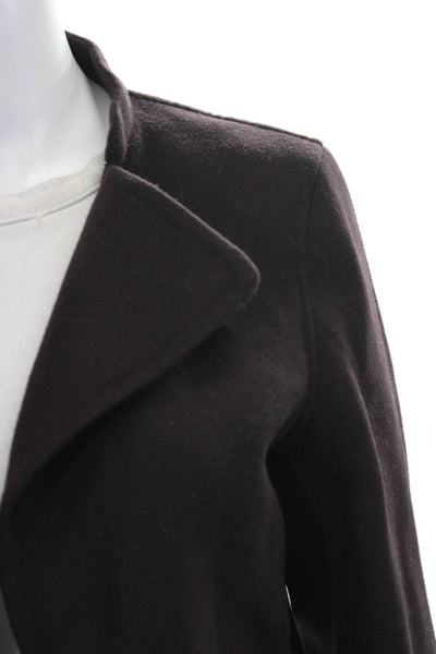 +J Womens Basic Wool Jacket Brown Long Sleeve Size XS
