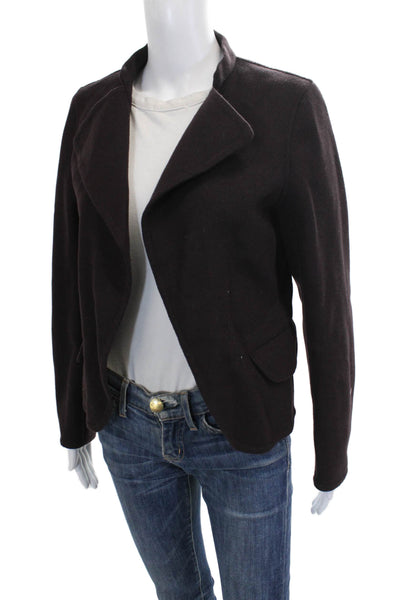 +J Womens Basic Wool Jacket Brown Long Sleeve Size XS
