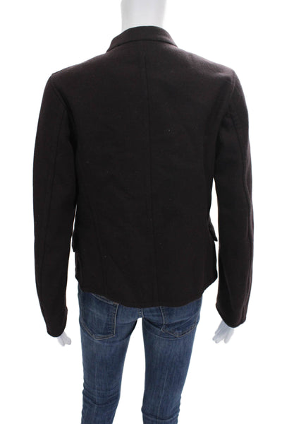 +J Womens Basic Wool Jacket Brown Long Sleeve Size XS