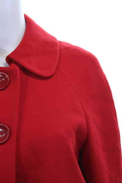 Zara Basic Women Basic Jacket Red Acetate Button Long Sleeve Fall Size S