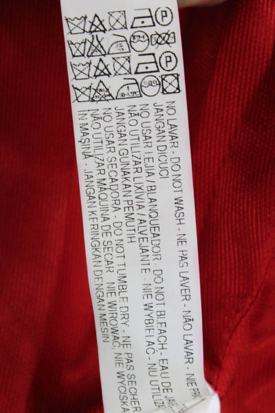 Zara Basic Women Basic Jacket Red Acetate Button Long Sleeve Fall Size S
