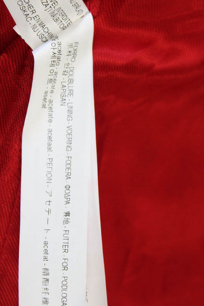 Zara Basic Women Basic Jacket Red Acetate Button Long Sleeve Fall Size S