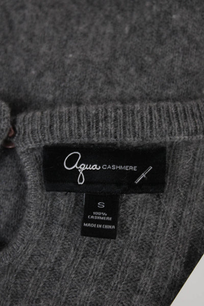 Aqua Cashmere Womens Sweater Dress Gray Scoop Neck Long Sleeve Size S
