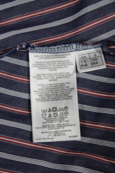 Brooks Brothers Women Blue Striped Shirt Dress Short Sleeve Size 6