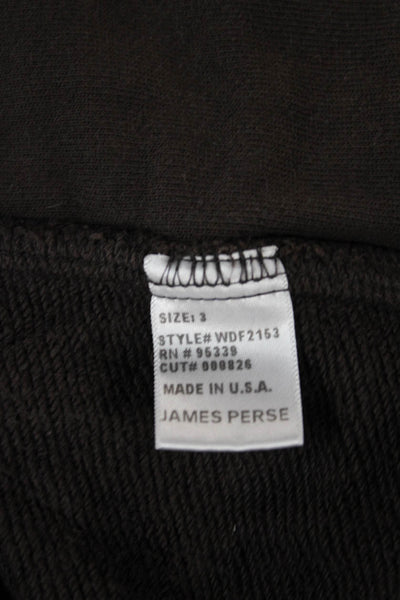 James Perse Womens Pea Coat Brown Cotton Long Sleeve Size 3