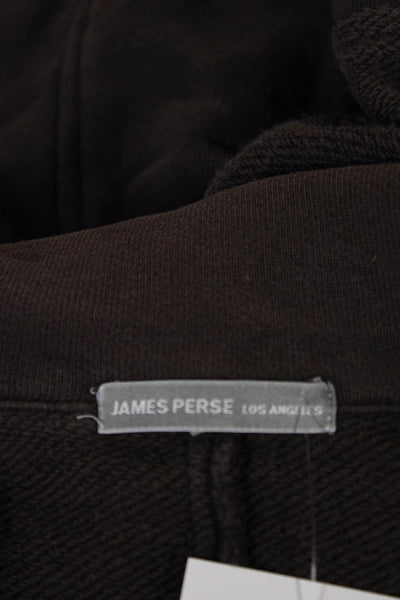James Perse Womens Pea Coat Brown Cotton Long Sleeve Size 3
