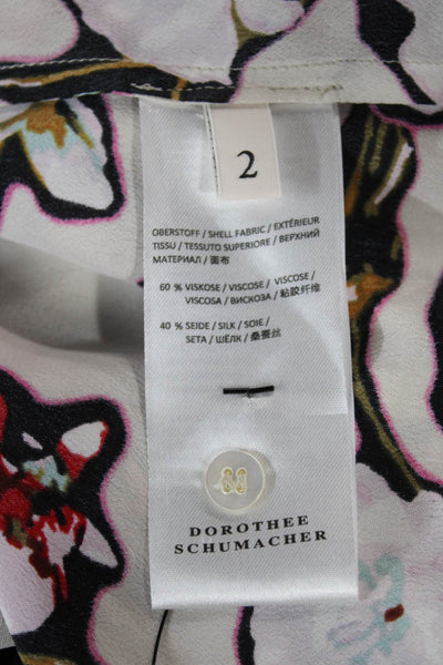 Dorothee Schumacher Women Tunic Blouse Floral Viscose Sleeveless Size 2