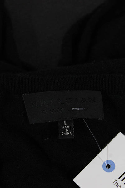 Nili Lotan Women Cashmere Sleeveless Crew Neck Basic Tank Black Size L