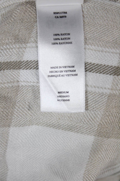 Rails Mens Plaid Collared Long Sleeve Button-Down Shirt Beige Size M