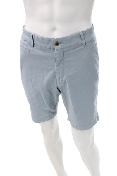 Ballin Mens Chino Shorts Blue Cotton Button Closure Size 36