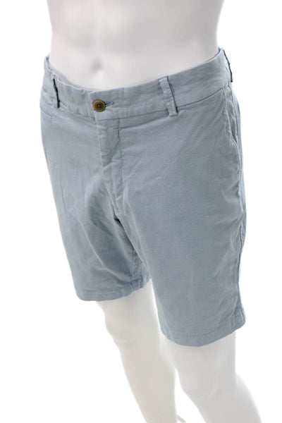 Ballin Mens Chino Shorts Blue Cotton Button Closure Size 36