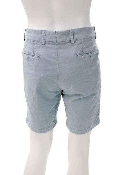 Ballin Mens Chino Shorts Blue Cotton Button Closure Size 36