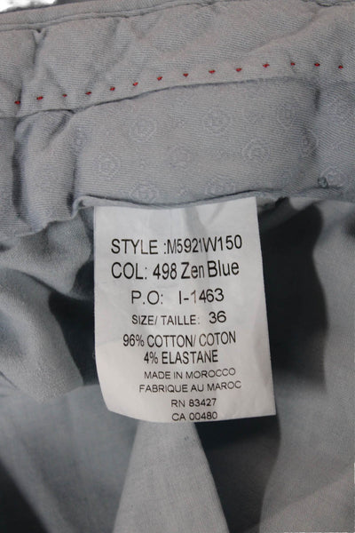 Ballin Mens Chino Shorts Blue Cotton Button Closure Size 36