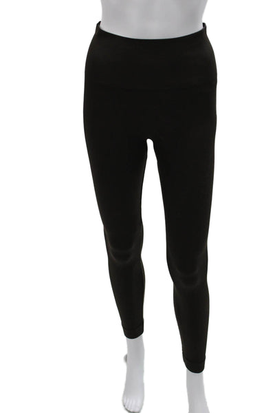 Set Active Women Black Nylon Pants Outfit Set Scoop Neck Sleeveless Size S