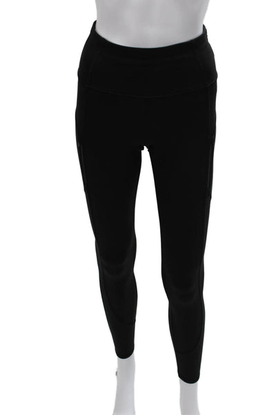 Lululemon Womens Ankle Leggings Black Poly Blend Pull On Size XS Tall